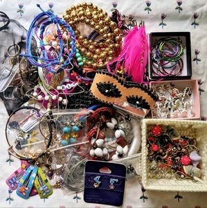 Jewelry Bundle Artsy Boho Ecelctic Whimsical Earrings Bracelets Necklaces Rings